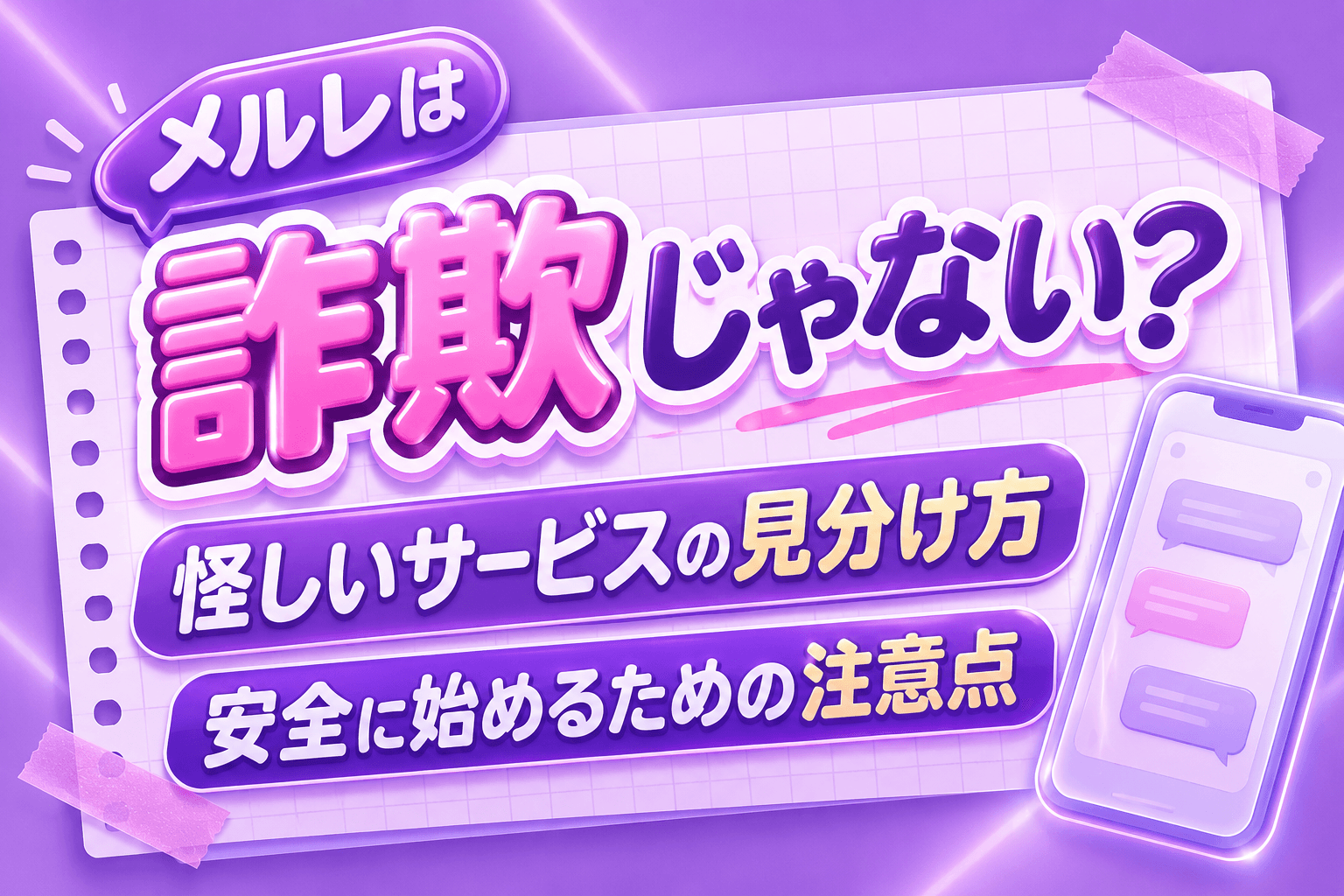 メルレは詐欺じゃない?怪しいサービスの見分け方と安全に始めるための注意点